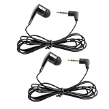 Fllyvly Einseitiger In-Ear-Mono-Ohrhörer, 3,5-mm-Anschluss, Langlebig und Kompatibel mit Smartphones, MP3/MP4-Playern, Laptops, Tablets Kopfhörer für Reiseleiter - Einohr-Nutzung (2pcs)