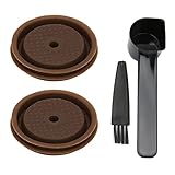 OEBUAFI Wiederverwendbarer Kaffeekapseldeckel, Nachfüllbarer Silikondeckel mit Reinigungsbürste und Dosierlöffel für Vertuolines und Vertuos Next