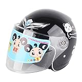 Kids Bike Helm Ergonomische Kinder Warmer Winddes Motorrad -Motorradhelm für den Winter (Schwarz)
