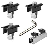 3 Stück Mittelklemme Schwarz, Verstellbare Solarpanel Verbinder Modulklemmen, Solarmodul Halterung, Solar Photovoltaik Klemmen, Mittelklemme Montage PV Modul für gerahmte Modulhöhe 30mm-40mm