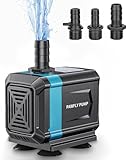Pawfly Aquarium Tauchwasserpumpe 2100L/H Ultra leise Wasserbrunnenpumpe mit 2 m Hub höhenverstellbar Wasserpumpe für Fischbecken Teiche Gärten Wasserfälle Statuen und Sümpfe