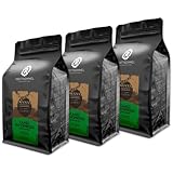 RÖSTTROMMEL Cameo, BIO-ESPRESSO, Ganze Kaffee-Bohnen 3x1kg, 50% Arabica, 50% Canephora, Röstung 8/10, 50% Peru, 50% Indien, Geschmack: cremig - Italien - Schoko, nachhaltig, Spitzenkaffee (DE-ÖKO-001)