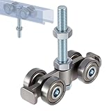 Schiebetürrollen, 4 Räder, leise Schienenführung, ergonomisches Laufrollensystem, strapazierfähig mit einfach zu installieren, Schiebetürbeschläge für Innen- und Außentüren, Zuhause, Schlafzimmer