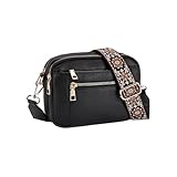 Schultertasche aus Leder, Schultertasche für Frauen, elegante Taschen für Damen, modische Schultertaschen, mehrere Schultertaschen aus PU-Leder für Handytaschen aus Leder, Schwarz , Consulte la