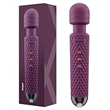 bed geek Wand Massagestab Wand Massager für Muskelentspannung kabelloses Handmassagegerät mit Memory-Funktion Stab-Massager aus Silikon Massagegrät für Frauen, 20 Vibrationsmodi 8 Geschwindigkeiten