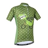 Kinder-Fahrradtrikot für Jungen und Mädchen, kurzärmelig - Grün - M(Height 110-119cm)