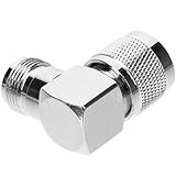 NOLITOY Coax Adapter Winkelverbinder zu Buchse für Signalverstärker Hochwertiges Metallmaterial für Stabile Verbindung Signalübertragung