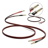 WOWLED HiFi OFC Lautsprecherkabel mit Bananensteckern, Audiophiles 2er Pack 4m Lautsprecherkabel mit vergoldeten Bananensteckern, 600 Litzen 14AWG für Audio-Lautsprecher, HiFi-Systeme, Heimkino