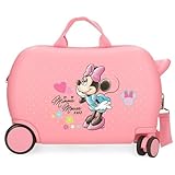 Disney Joumma Bags, Minnie Imagine, Kabinenkoffer, Kinderkoffer, aus ABS, einem Material, Vier multidirektionale Doppelrollen, seitlicher Kombinationsverschluss., Rosa, Kinderkoffer