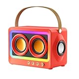 Ascitndy Bluetooth-Lautsprecher, Tragbarer Sound-Lautsprecher, Musik, Kabelloses Radio, FM, Mini-Dual-Lautsprecher, Bluetooth-Audio, Rot