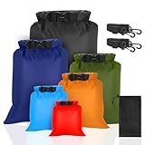 VFANDV wasserdichte Aufbewahrungsbeutel 6 Stück, 1,5/2,5/3/3,5/5/8L Wasserdichter Beutel Lightweight Dry Bag Trockenbeutel Packsack Wasserdicht Wassersport Säcken für Wassersport Wandern Camping