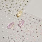 JMEOWIO 3D Nagelsticker Bunter Stern Nail Art Sticker Selbstklebend Nagelaufkleber 5D Stereoskopisch Dekoration Nageldesign Zubehör 3 Blatt
