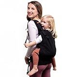 Beco Toddler Babytrage & Kindertrage (9-27 kg) - 100% Baumwoll Trage Kleinkind, Leicht & Atmungsaktiv, Hüftfreundlich mit 2 Tragepositionen: Bauchtrage & Rückentrage (Schwarz)