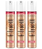 L'Oréal Paris Elnett Haarspray für gefärbtes Haar, starke Fixierung, Mikrodiffusion, schützende Formel und Aufhellung, Anti-Feuchtigkeit, mit UV-Filter mit langem Halt – 3 Flaschen à 250 ml