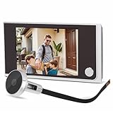 Qukaim Türspion Kamera - 3,5 Zoll LCD Drahtlose Video Türkamera mit 120° Weitwinkel, Einfache 3-Min-Installation, Batteriebetrieben für Haustür Sicherheit (14-28mm Loch, 40-100mm Türdicke)