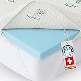 Welldora Komfort Topper 160x200 – weich & druckentlastend, für Harte Matratze, Oeko-TEX, Dermatest „Sehr Gut“, Memory Foam & Bambus, Matratzentopper für Seiten- & Rückenschläfer gegen Druckstellen