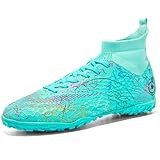 KUUK Fussballschuhe Kinder Kunstrasen Turf Fußballschuhe Hallenschuhe Für Jungen Mädchen AG FG TF Trainingsschuhe (028 Grün TF 38)