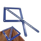 Gehrungswinkel Messherrscher, Eckwinkelfinder, Präzisionswinkel -Messwerkzeug mit Skalen, Multifunktionaler Prospraktor, Gehrungssägen-Kegelmesser, 10 Grad-170 Gradmessung