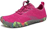 SAGUARO Barfussschuhe Jungen Mädchen Minimalistische Traillaufschuhe Kinder Leicht Weich Fitnessschuhe Gymnastikschuhe Sommer Outdoor Wanderschuhe Sportschuhe, Rosa 29 EU