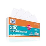 Oxford Trennstreifen, aus Karton, gelocht, 190 g/m², weiss, 200 Stück