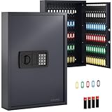 ACROPAQ Schlüsselschrank mit Zahlencode - Für bis zu 100 Schlüssel, Inkl. 100 Anhänger, Mit elektronischer Sicherung, Schwarz - Schlüsselkasten groß, Schlüsselsafe mit Code, Schlüsseltresor