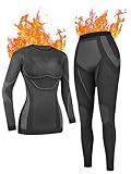 Charmo Thermounterwäsche Damen Winter Skiunterwäsche Atmungsaktiv Funktionswäsche Warme Unterwäsche Set Frauen lang Thermo Unterwäsche und Thermohose Extra warm