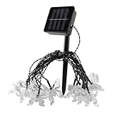 Homoyoyo Solar Lichterkette Außen Bunte LED Schmetterling Gartenlampen Solarbetrieben Mit Funktionen Für Terrasse Rasen Patio Party Dekoration