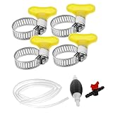 OUNONA 1Satz Kraftstoffübertragungs Handpumpe Siphonschlauch mit Clips und Schaltventil für Benzin Öl und Andere Flüssigkeiten Robuste Einfache Anwendung für Auto und Haushalt