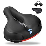 NREDXOON Fahrradsattel Ergonomisch Anti-Druck Sattel: Memory Foam mit Luftkanälen - rutschfeste & wasserdichte Oberfläche - Speziell für Pendler mit Sitzbeschwerden - Lange Strecken & Alltag (blau)