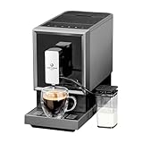 CHEF CUISINE Design Kaffeevollautomat 1470W, Edelstahlmahlwerk, 19 Bar, One-Touch-Brewing, Milchsystem mit separatem Milchbehälter, LED-Touch-Display, 1,2 L Wassertank