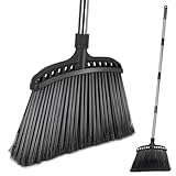 MASTERTOP Besen mit Stiel - Professioneller Straßenbesen & Gartenbesen mit 140cm Griff, Strapazierfähige Borsten + Innen/Außen Nutzung für Terrasse/Garage/Hof - Schwarz