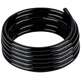 ZY-hosetube Schwarzer Vinylschlauch, 0,6 cm Innendurchmesser x 0,95 cm Außendurchmesser, 15 m, flexibler PVC-Kunststoffschlauch, Hybridschlauch, Transfer von Wasser, Luft, Öl für Teich, Brunnen