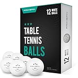 PRO SPIN Tischtennisbälle -Weiße Tischtennisbällen 3 Sterne 40+ (12er-Pack) | Hochwertige ABS-Trainingsbälle | Extrem Robust für Innen- und Außen-Tischtennisplatten, Wettbewerb und Spiel