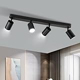 CHENBEN Deckenstrahler 4 Flammig GU10 Deckenlampe Schwarz,350° Verstellbarer Spots Deckenleuchte Moderne Deckenspots,Spotlight LED für Schlafzimmer Küche Wohnzimmer(Ohne Leuchtmittel)