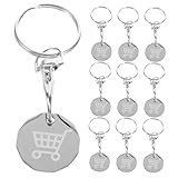 FONDOTIN 10 Stück Edelstahl Einkaufswagenchip Schlüsselanhänger Rundes Design Antiverlust Schlüsselring Für Supermarkt Einkaufswagenöffner Robust Leicht Tragbar