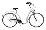 28 Zoll Alu Fahrrad City Bike Damen 7 Gang Nabenschaltung Tiefeinsteiger Piano Weiss
