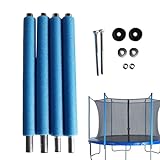 Trampolin Stangen Ersatz, Trampolin Ersatzteile, 4X Trampolin Stangen, Trampolin Netzstangen Komplett-Set Ersatzteil Für Gartentrampolin, Ersatz Stangen Netzpfosten Mit Schrauben, Stahlstangen