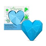 BODYNESS Bath Bomb Neon Heart - Badekugel in Herzform, Badekugel für Hautpflege und Entspannung mit Kokosnussöl und Aroma, 120g