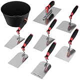 KOTARBAU® Maurerkellen Set Edelstahl + Gipsbecher Kellen Set 8-teilig Spachtel Set Maurerkelle Verputzer Werkzeug zum Verputzen Werkzeug für Profis und Heimwerker
