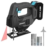 Cecotec Akku-Stichsäge MultiCut 500 Vision Liberty mit Akku NEX21 V 2 Ah 21 V, 0-2400 U/min, Spannfutter ohne Schlüssel, Laserführung, LED-Licht, 8 Sägen und Führungslineal