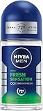 NIVEA MEN Fresh Sensation Deo Roll-On, Antitranspirant für 72h Schutz gegen Schweiß und Geruch, Deodorant mit antibakterieller Wirkung und verführerischem Duft (50 ml)