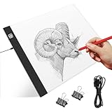 VFANDV LED Licht Pad A4, Tragbare Dimmbare Leuchtplatte Mit 3 Helligkeitseinstellungen Und USB Kabel - Zeichenbrett Für Diamond Painting, Skizzieren, Animation, Röntgenbetrachtung