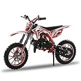 BESUFY 50 cc Kinder-Dirtbike, Gas-Power, 2-Takt-Dirtbike, Off-Road-Mini-Motorrad, Mini-Dirtbike für Kinder und Erwachsene, Seilzugstart, Geschwindigkeiten bis zu 40 km/h für Bergauf und Gelände