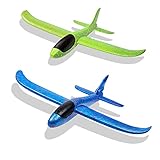 2 Stück Styroporflieger, Manuelles Werfen Segelflugzeug, Schaum Flugzeug Spielzeug, Kinder Modell Segelflugzeug, Sportarten Outdoor Spielzeug