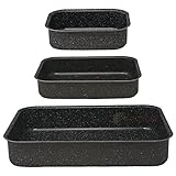 NAMAI - Set aus 3 Auflaufform - Lasagne Auflaufform - Geeignet Für Die Spülmaschine - Made In Italy -Aluminium