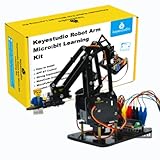 KEYESTUDIO BBC Micro:bit 4-DOF Robot Arm Kit (Exclude Microbit V2), STEM Education Kit with MakeCode/Python Coding for Programming Learning of Teenagers