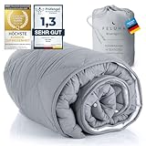 Feluna® Bettdecke 4-Jahreszeiten Steppdecke 2-teilige Bettwäsche; Atmungsaktive Winter- & Sommerdecke; Zweiteilige Schlaf-Decke mit Druckknöpfe für Erwachsene, Kinder & Allergiker (135 x 200 cm)