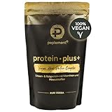 Veganes Schoko Proteinpulver Komplex Angereichert mit Essentiellen Vitaminen und Mineralien - 70% Eiweiß, Laktosefrei, Sojafrei und Zuckerarm - 600g