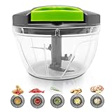 Dunkwckore 520 ml Gemüseschneider, Zwiebelschneider Manuell, Zwiebel Zerkleinerer Küche, Multizerkleinerer mit Seilzug, Zwiebelhacker, Gemüseschneider, Onion Chopper, Zwiebel Schneider, Onion Cutter