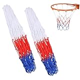 Flintronic Basketballnetz 50 cm Lang, 2 Stück Profi Basketballnetz, für Standard Körbe Ø 45 cm, für Standard 12 Schlaufen, Basketball Ersatz Netz, für Allwetter drinnen/draußen